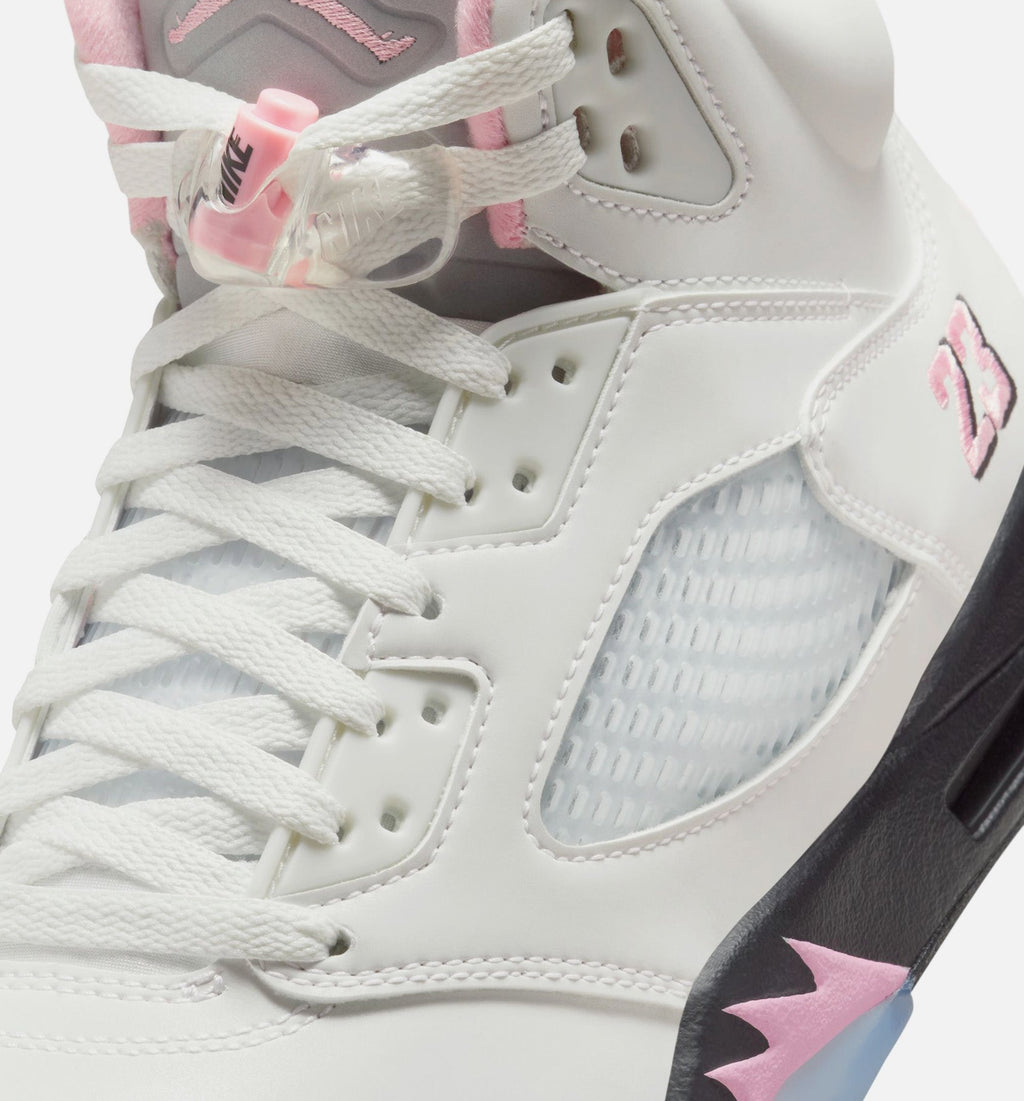 Air Jordan 5 Retro Medium Soft Pink 男子运动鞋 - 白/柔粉/黑
