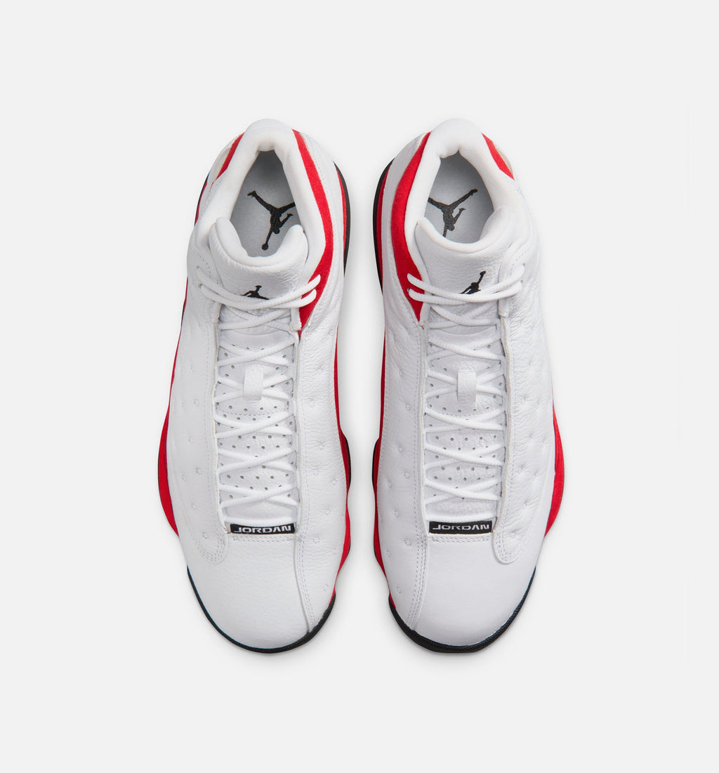 Air Jordan 13 Retro White and University Red 男子运动鞋 - 白/黑/真红