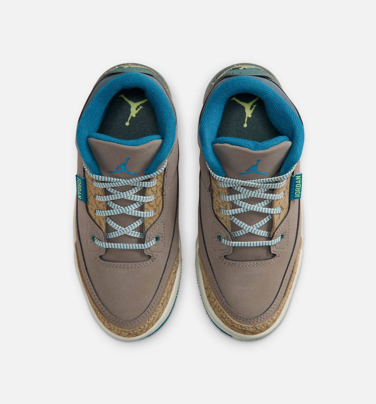 Air Jordan 3 Retro Olive Grey 小童运动鞋 - 橄榄灰/深渊绿/卡其