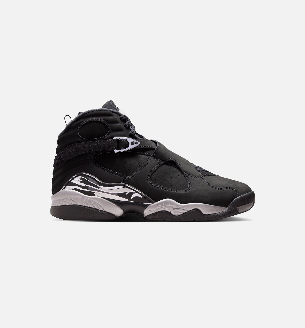 Air Jordan 8 Retro Chrome 男子运动鞋 - 黑/白/淡石墨灰